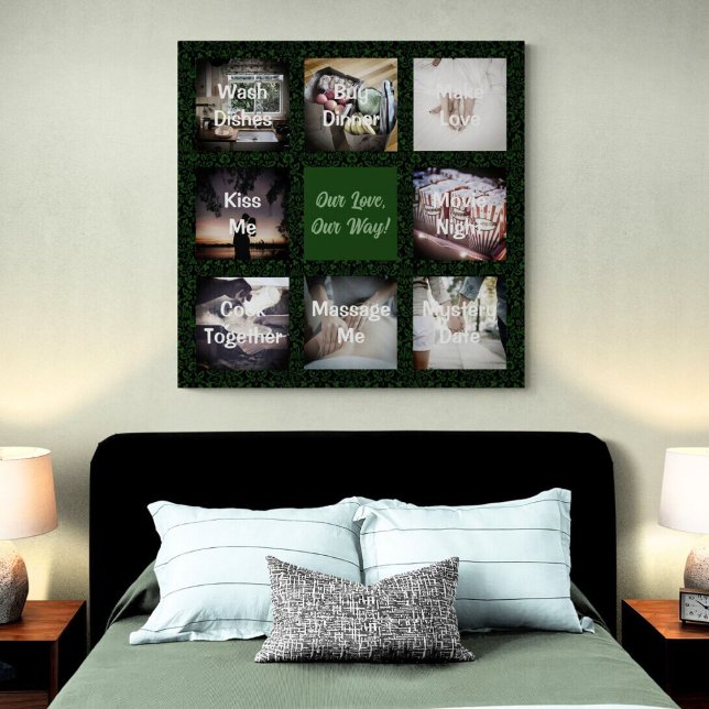 Funny Photo Personalized Gifts for Husband Green Canvas Print (Funny Photo Personalized Gifts for Husband)