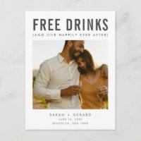 Funny Photo QR Code Budget Wedding Save the Date