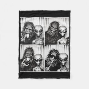 Funny Photobooth Photo Sasquatch Ufo Bigfoot And A Fleece Blanket