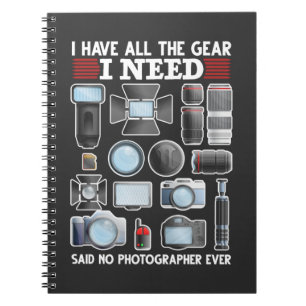 Funny Photographer Equipment Humour Camera Lover Notebook