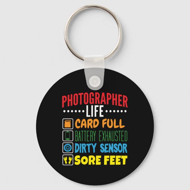 Funny Photographer Life Checklist Keychain (Front)