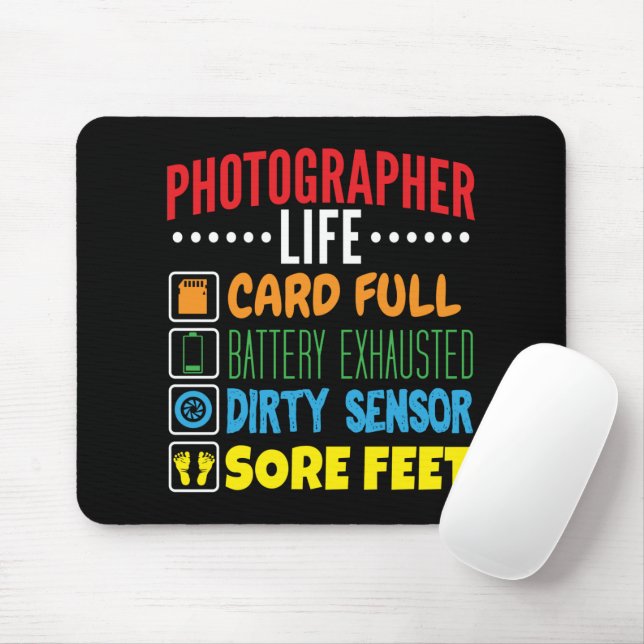 Funny Photographer Life Checklist Mouse Pad (With Mouse)