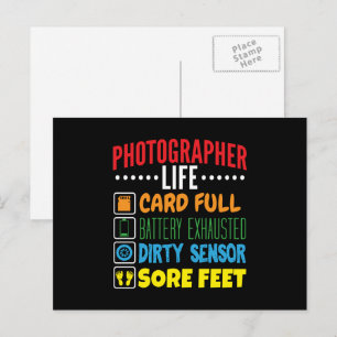 Funny Photographer Life Checklist Postcard
