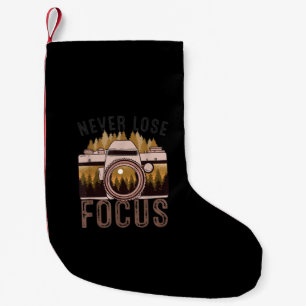 Funny Photographer Never Lose Focus Photograph Small Christmas Stocking