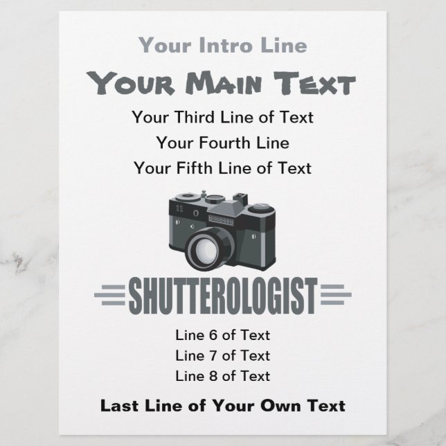Funny Photography SHUTTEROLOGIST Photographer Flyer (Front)