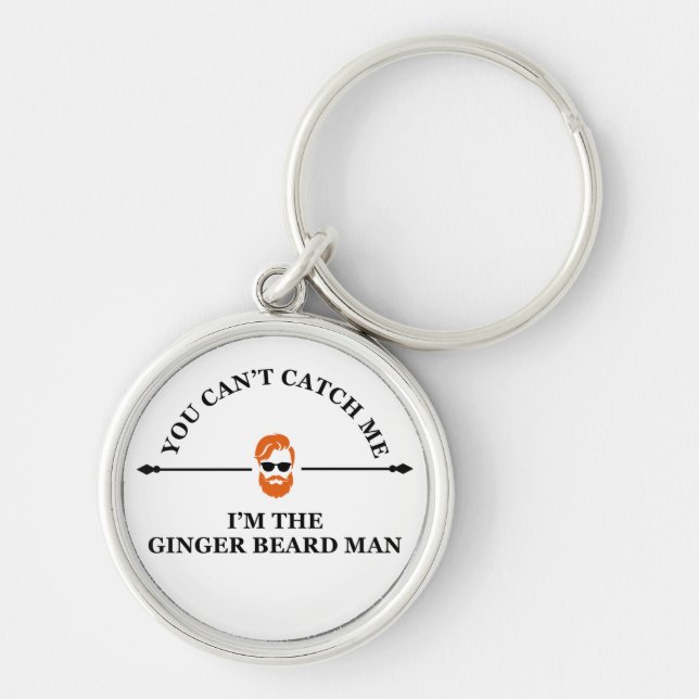 funny phrase about ginger beard man keychain (Front)