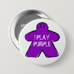 Funny Phrase Grunge Purple Meeple Board Gamer  3 Inch Round Button