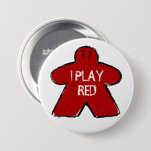 Funny Phrase Grunge Red Meeple Board Gamer 3 Inch Round Button