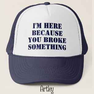 Funny Phrase Handyman Dad Joke Blue Trucker Hat