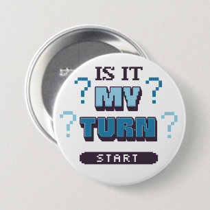 Funny Phrase Retro Pixel Blue Board Gamer  3 Inch Round Button