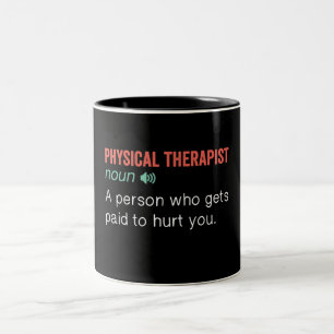 Funny Physical Therapist Definition Two-Tone Coffee Mug