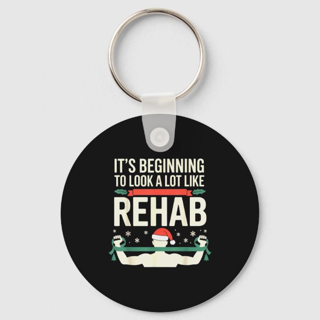 Funny Physical Therast Therapy Christmas Xmas Holi Keychain (Front)