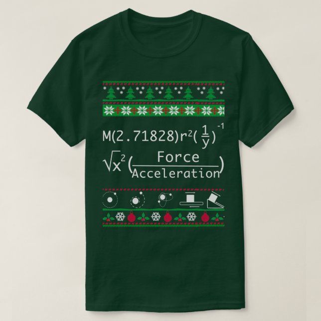 Funny Physics Christmas Sweater Merry Xmas in Phys (Design Front)