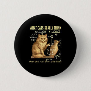 Funny Physics Science Humor What Cats Really Think 2 Inch Round Button