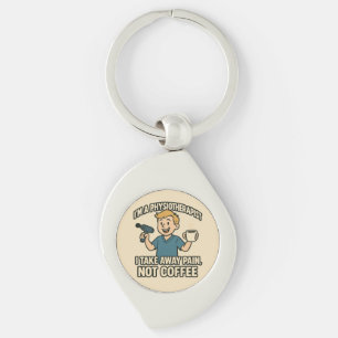 Funny Physiotherapist Coffee Lover Design Keychain