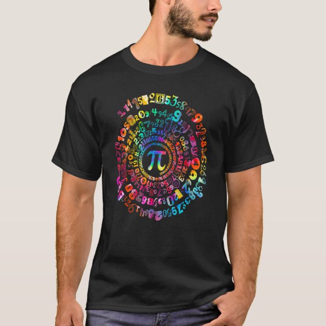 Funny Pi Day 314 Spiral Pi Math Colourful Numbers  T-Shirt (Front)