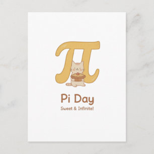 Funny Pi Day Animal with Pie – Math Lover Gift Holiday Postcard