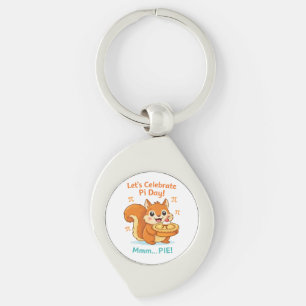 Funny Pi Day Animal with Pie – Math Lover Gift Keychain