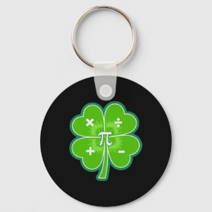 Funny Pi Day Math Patricks Day Luck Shamrock Green Keychain