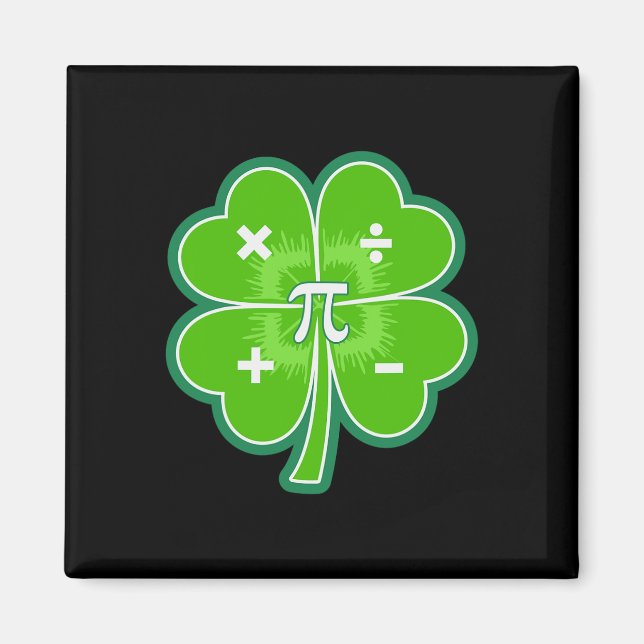 Funny Pi Day Math Patricks Day Luck Shamrock Green Magnet (Front)