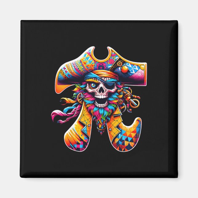Funny Pi Day Pirate Pi Symbol Math Colourful Mathe Magnet (Front)