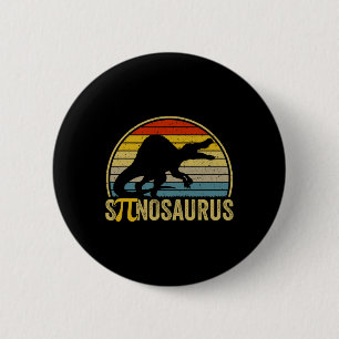Funny Pi Day Pun - Spinosaurus Dinosaur Math Teach 2 Inch Round Button