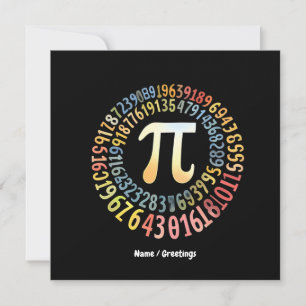 Funny Pi Day Spiral Numbers Cool Mathematical  Invitation