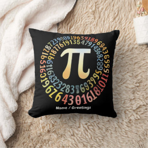Funny Pi Day Spiral Numbers Cool Mathematical Throw Pillow