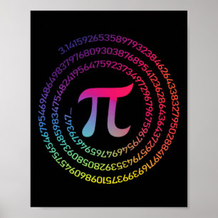 Funny Pi Day Spiral Pi Math For Pi Day 3.14 Poster