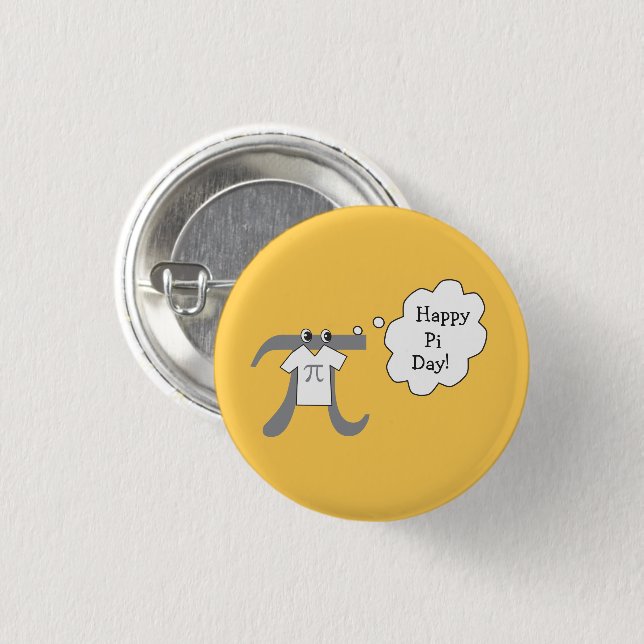 Funny Pi Guy - Happy Pi Day 1 Inch Round Button (Front & Back)