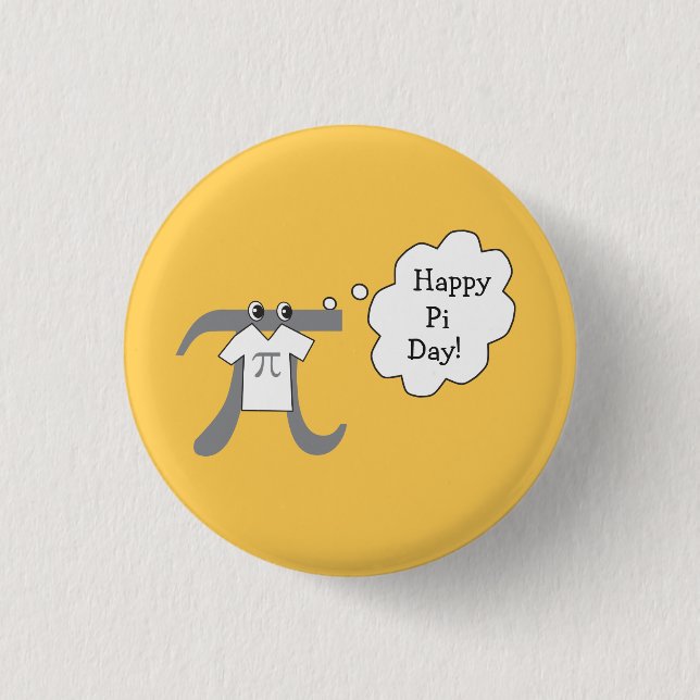 Funny Pi Guy - Happy Pi Day 1 Inch Round Button (Front)