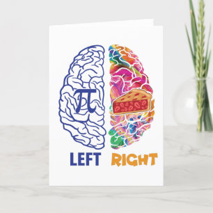 Funny Pi Left Brained Right Brained Holiday Card