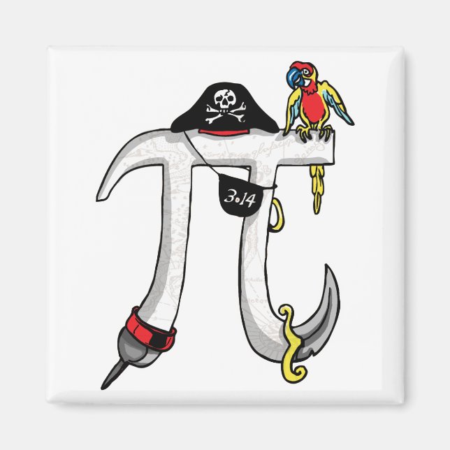 Funny Pi rate Pi Day Humour Magnet (Front)