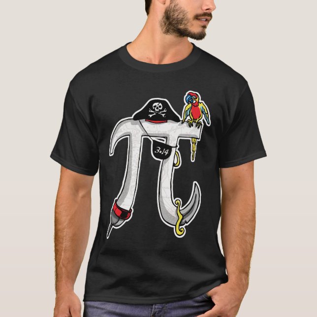 Funny Pi rate Pi Day Humour T-Shirt (Front)
