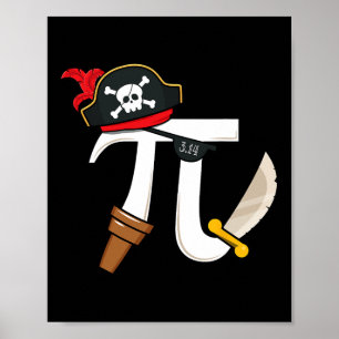 Funny Pi Rate Pirate Pi Day Boys Girls Science Mat Poster