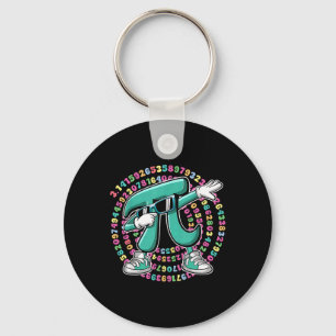 Funny Pi Symbol Dabbing Kids Boys Youth Math Teach Keychain