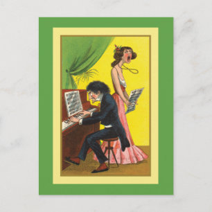 Funny Pianist and Singer Postcard