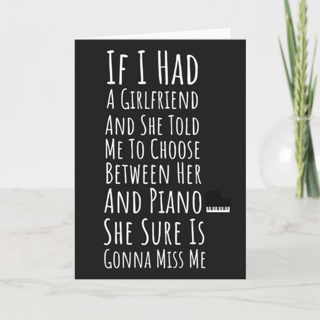 Funny Pianist Cards For Men Him Boys Piano Player (Front)