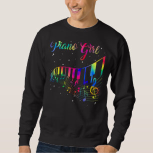 Funny Piano Girl Players Colourful Musical Instrum Sweatshirt