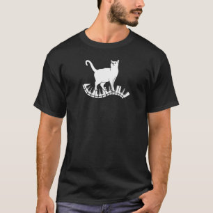 Funny Piano Music Cat  Men Women Kids Cat Piano Lo T-Shirt