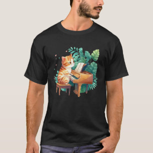 Funny Piano Music Cat Men Women Kids Cat Piano Lov T-Shirt
