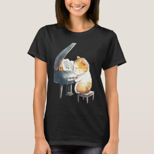 Funny Piano Music Cat Men Women Kids Cat Piano Lov T-Shirt
