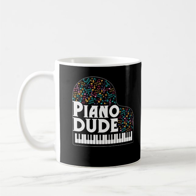 Funny Piano Player Men Classical Music Lover Coffee Mug (Left)