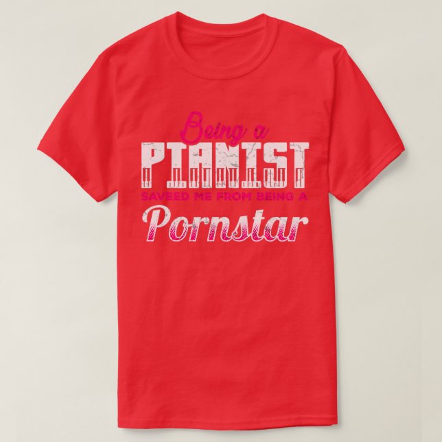 Funny Piano Player T-Shirt (Design Front)