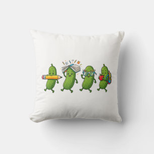 Funny Pickle Back to School Teacher Student Women Throw Pillow
