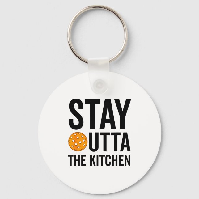 Funny pickle ball costume outta the kitchen pickle keychain (Front)