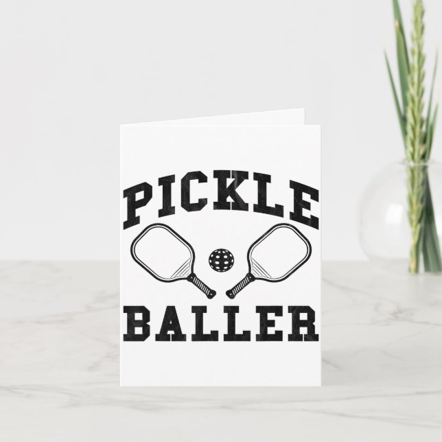 Funny pickle baller quote paddleball pickleball card (Front)