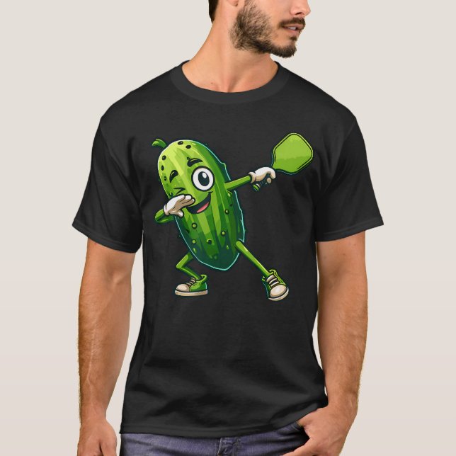 Funny Pickle Dabbing Pickleball Dink Master Enthus T-Shirt (Front)