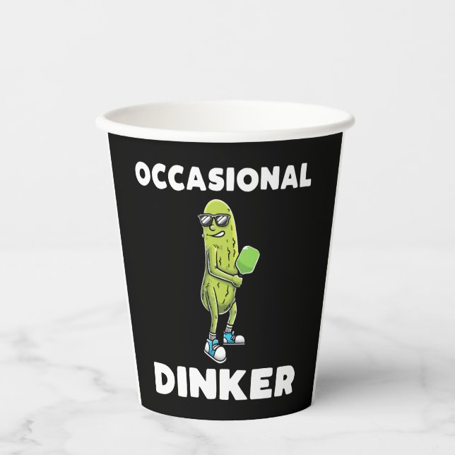 Funny Pickle Lovers Dill Pickleball Player         Paper Cups (Front)