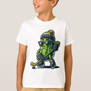 Funny Pickle Playing Hockey Sports Humor And Winte T-Shirt